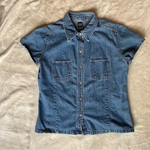 Gap - Vintage Gap Lightweight Denim Snap Closure Tee